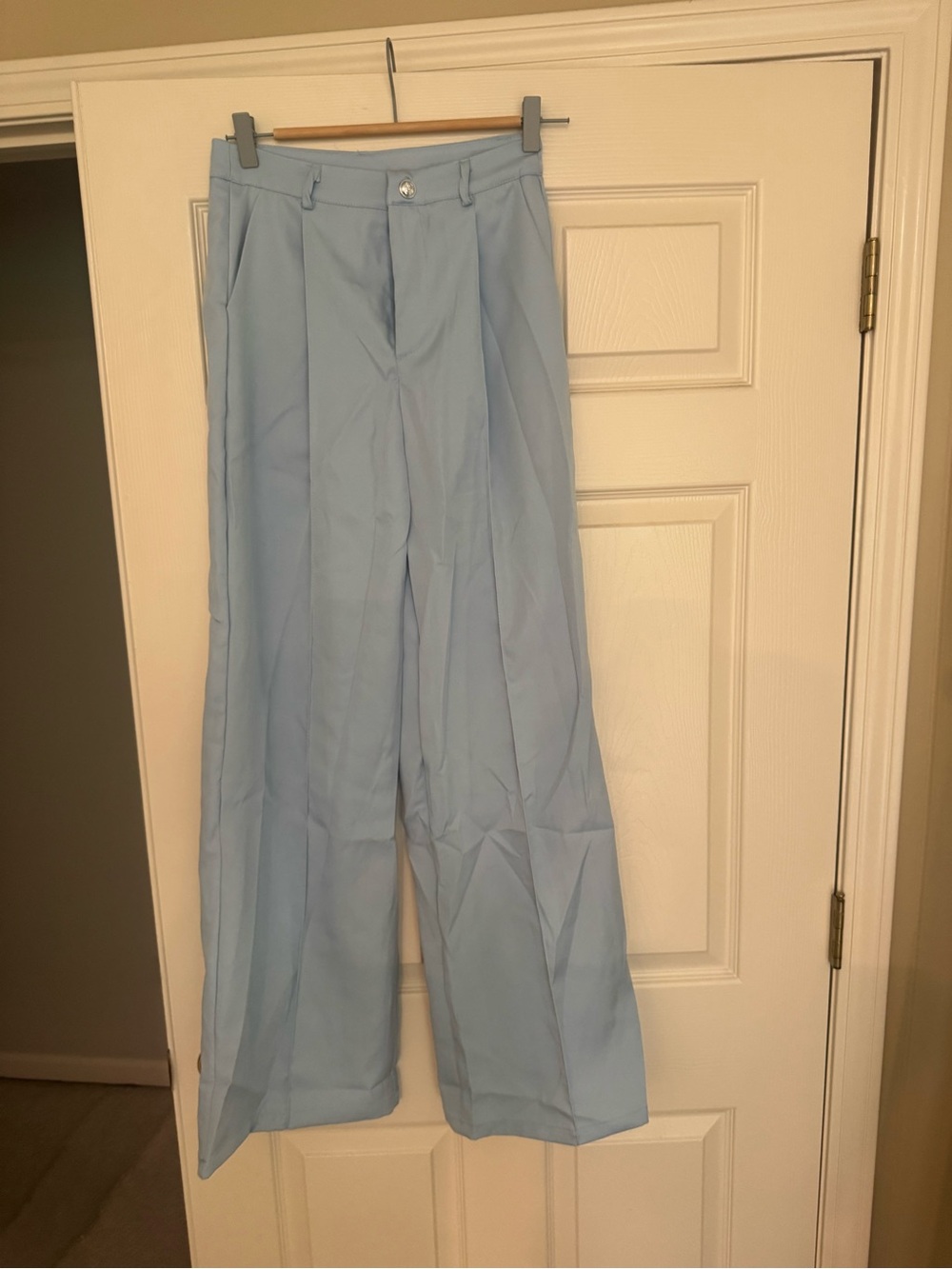 SHEIN Pale Blue High-Rise Wide Leg Trousers NEW Small Tall